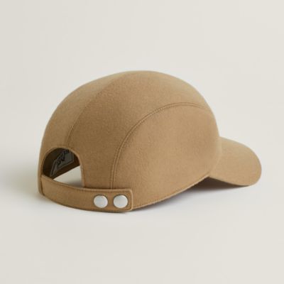 HERMES【エルメス】レザーパッチウールキャップ グレー サイズ58 HERMES【エルメス】レザーパッチウールキャップ グレー サイズ58